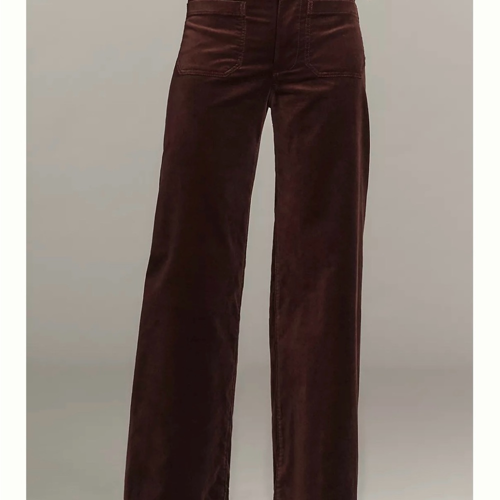 Anthropologie Colette Maeve Rich Brown/Fudge Brownie, Velvet Pants, NWT, 29T - Picture 2 of 6